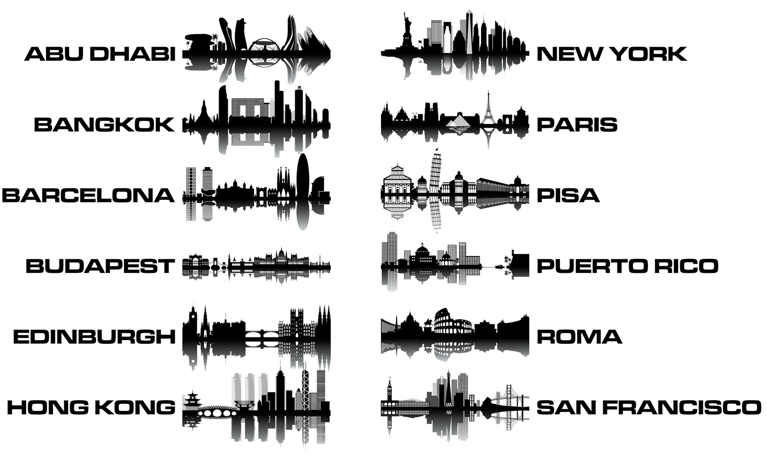 Silhouetten Fototapete