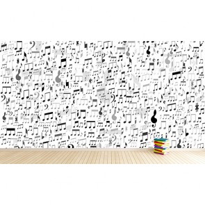 Musiknoten Und Termini 3D Fototapete - Geklebte
