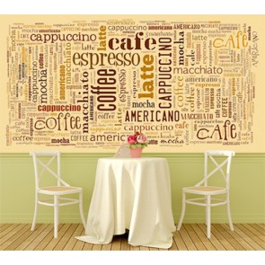 Espresso Und Cappuccino 3D Tapete - Geklebte