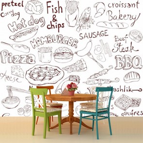 Fast Food Tapeten - Geklebte