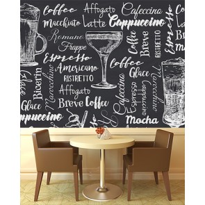 Kaffee Namen  Foto Tapete - Geklebte