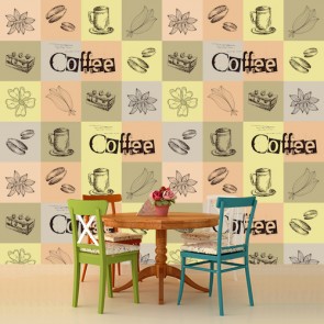 Einklang von Kaffee und Kuchen - Fototapete