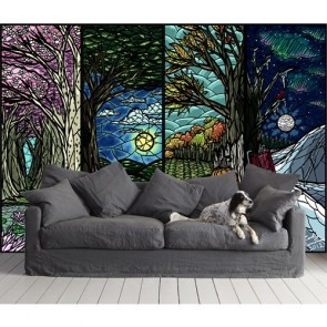 Vier Jahreszeiten  Tapeten 3D Effekt - Geklebte