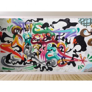 Graffiti Wand Tapete - Geklebte