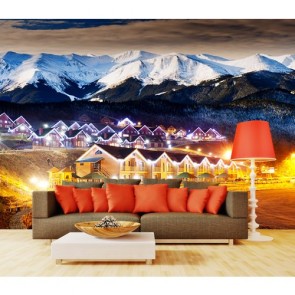 Winterhäuser  3D Fototapete - Geklebte