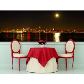 Mondlicht In Der Stadt  Fototapete - Geklebte