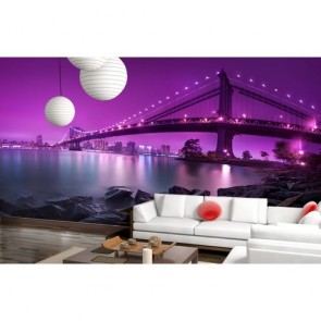 Purpurne Nächte  3D Tapete - Geklebte