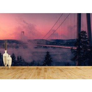 Wolkige Brücke  Poster Bilder - Geklebte