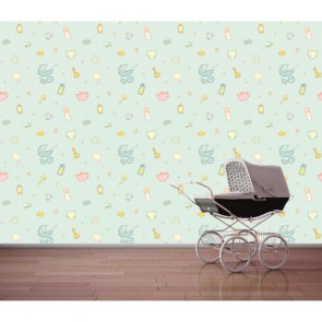 Babyzimmer Bildtapete - Geklebte
