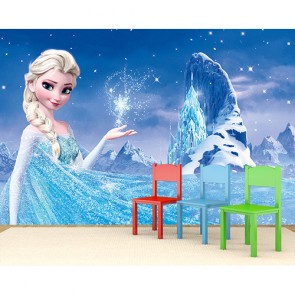 Elsa Und Das Kristallschloss 3D Tapete - Geklebte
