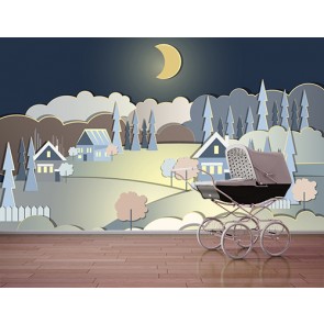 Märchenstadt Tapete - Geklebte