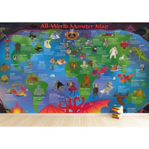 Monster Weltkarte  Xxl Poster - Geklebte