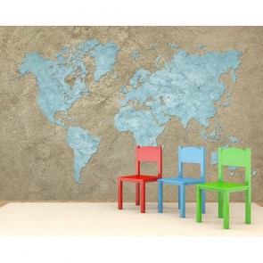 Blaue Welt  Foto Tapete - Geklebte