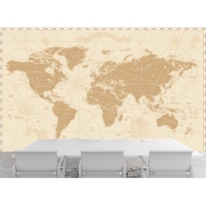 Nostalgische Weltkarte  Fototapete 3D - Geklebte