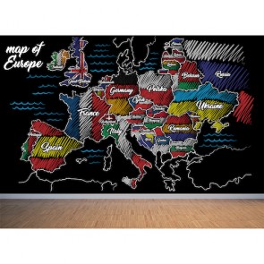 Europakarte Tapete - Geklebte