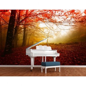 Roter Herbst 3D Tapete