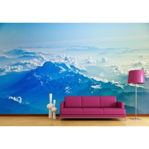 Wolke Und Berg Bildtapete - Geklebte