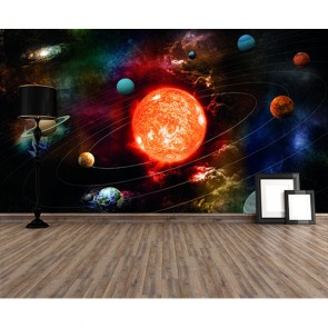 Fantastisches Sonnensystem  3D Fototapete - Geklebte
