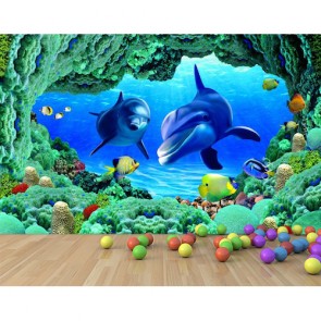 Delfine In Den Tiefen Des Wassers Xxl Poster - Geklebte