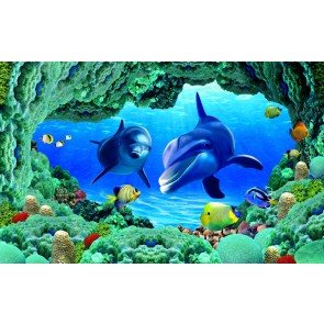 Delfine in den Tiefen des Wassers