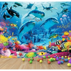 Unterwasserkreaturen  Foto Tapete - Geklebte