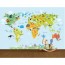 Tiere Weltkarte  Tapeten - Geklebte