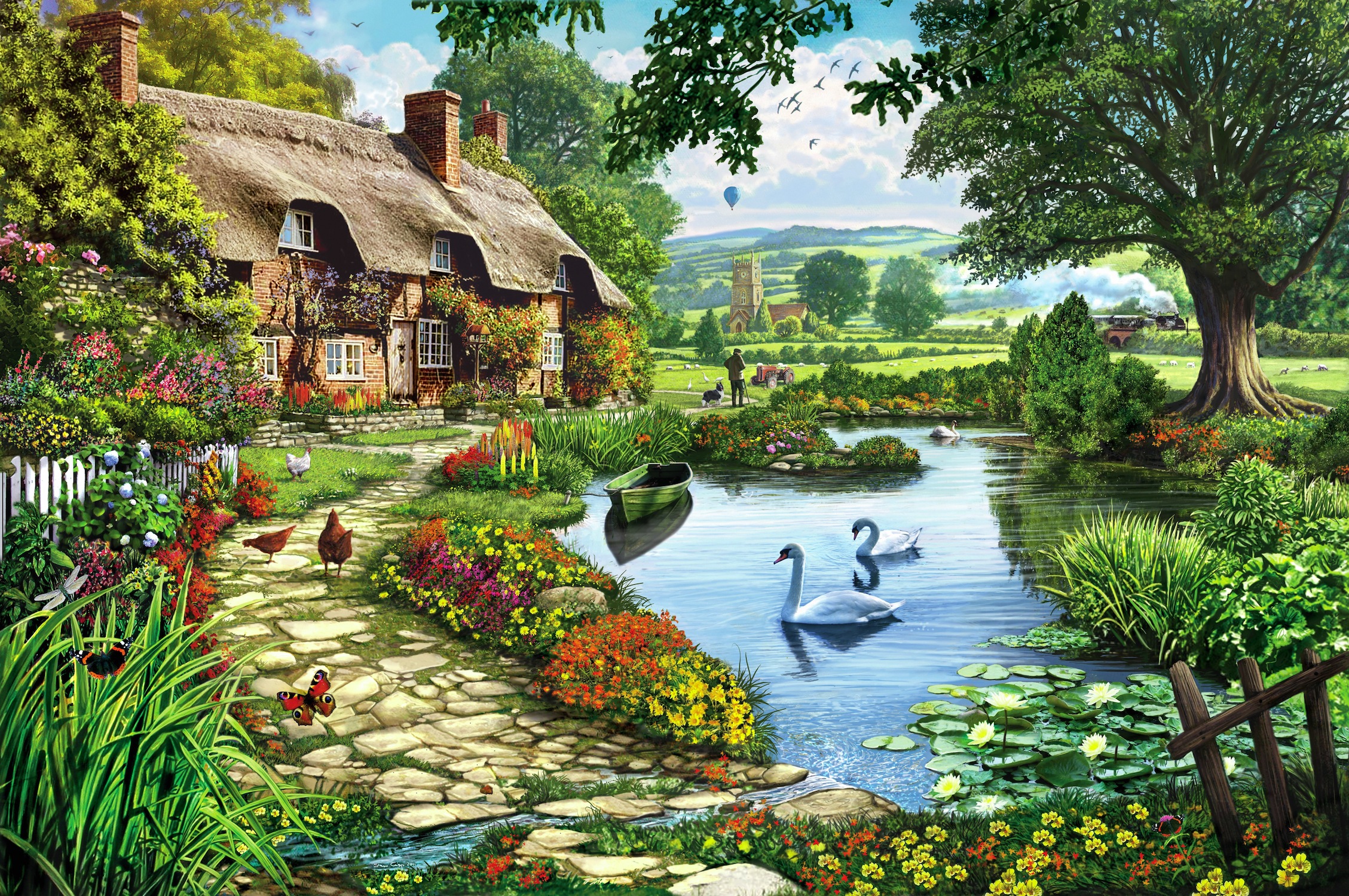 Schwanensee 3D Fototapete