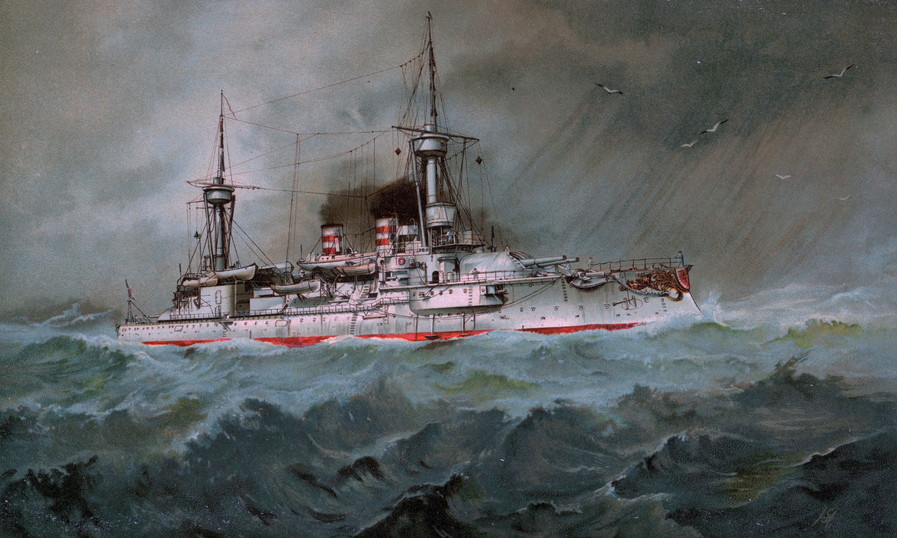 Kämpfende Wellen  Tapeten 3D Effekt