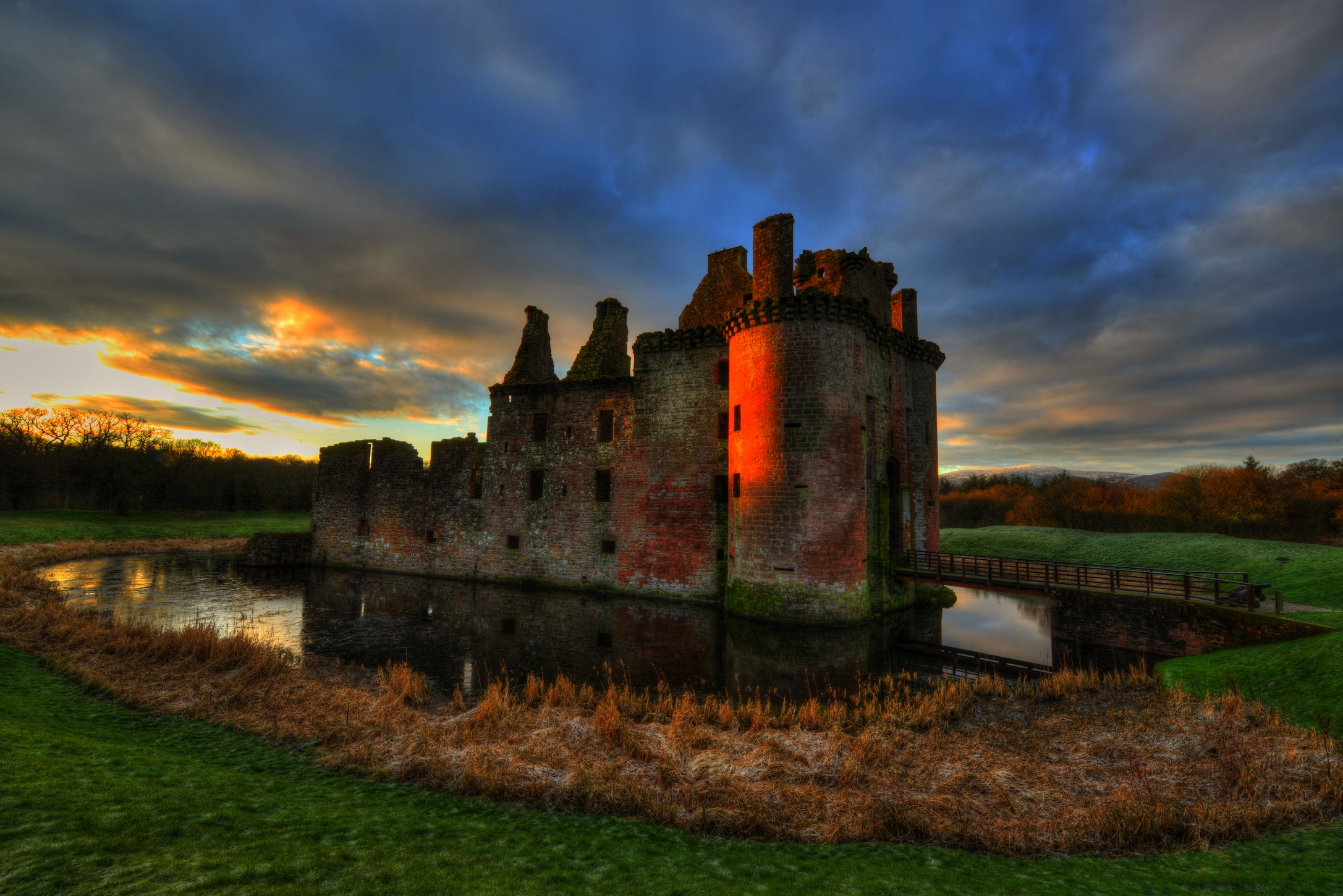 Caerlaverock Burg Schottland Tapeten 3D