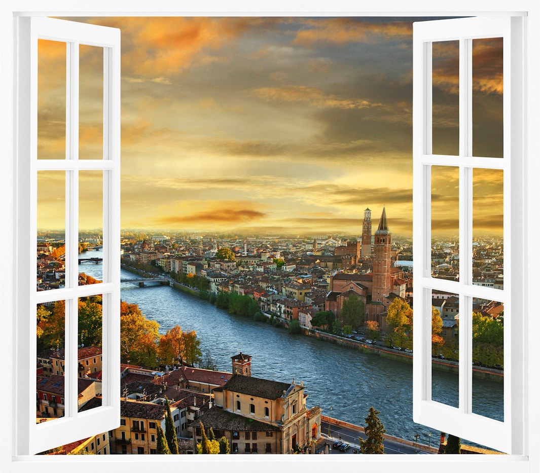 Sicht Auf Verona Aus Meinem Fenster 3D Fototapete