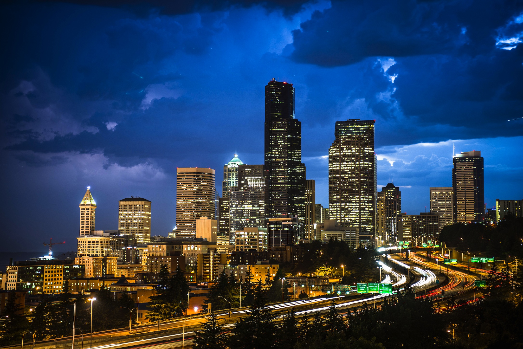 Nacht In Seattle 3D Tapete