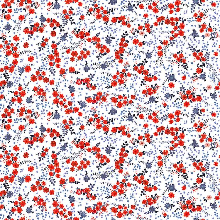 Rotes Blumenmuster - Fototapete Kaufen