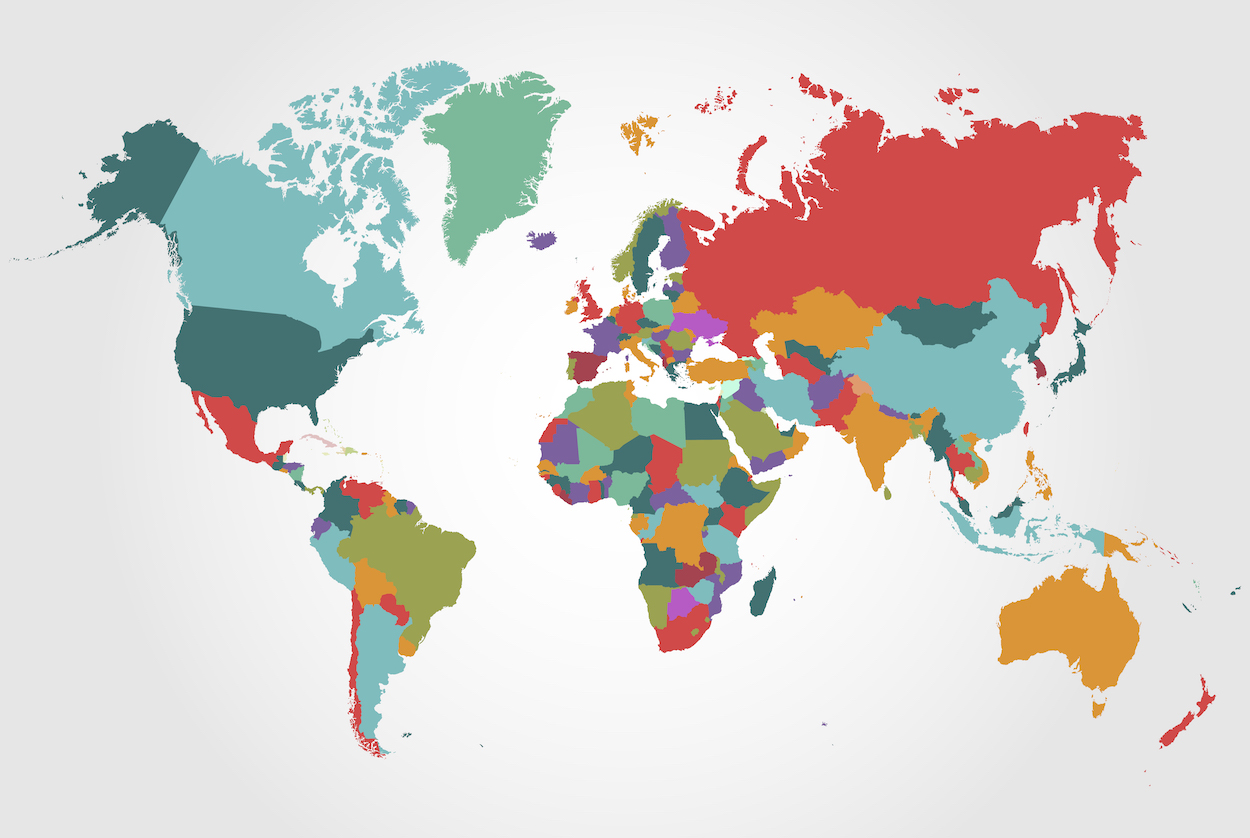 Weltkarte In Farben  3D Fototapete