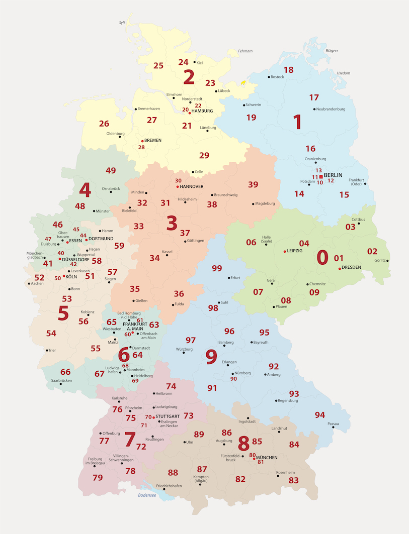 Deutschland Postleitzahl Karte - Tapete