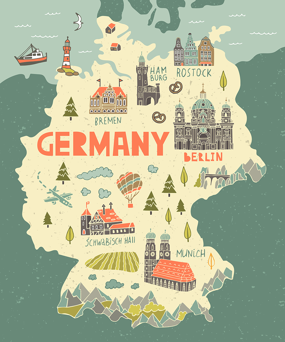 Touristische Deutschlandkarte - Tapete
