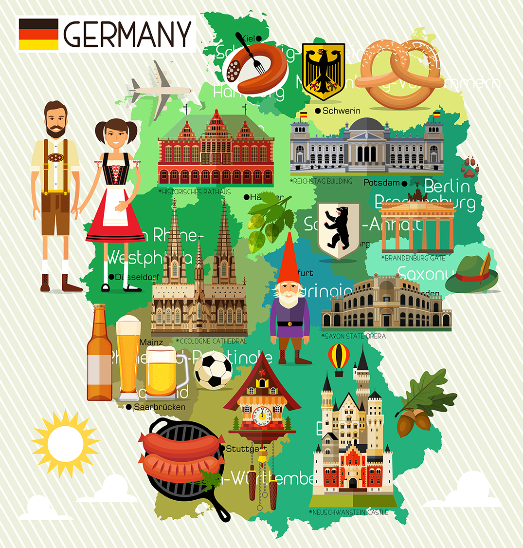 Kulturelle Deutschlandkarte - Tapete