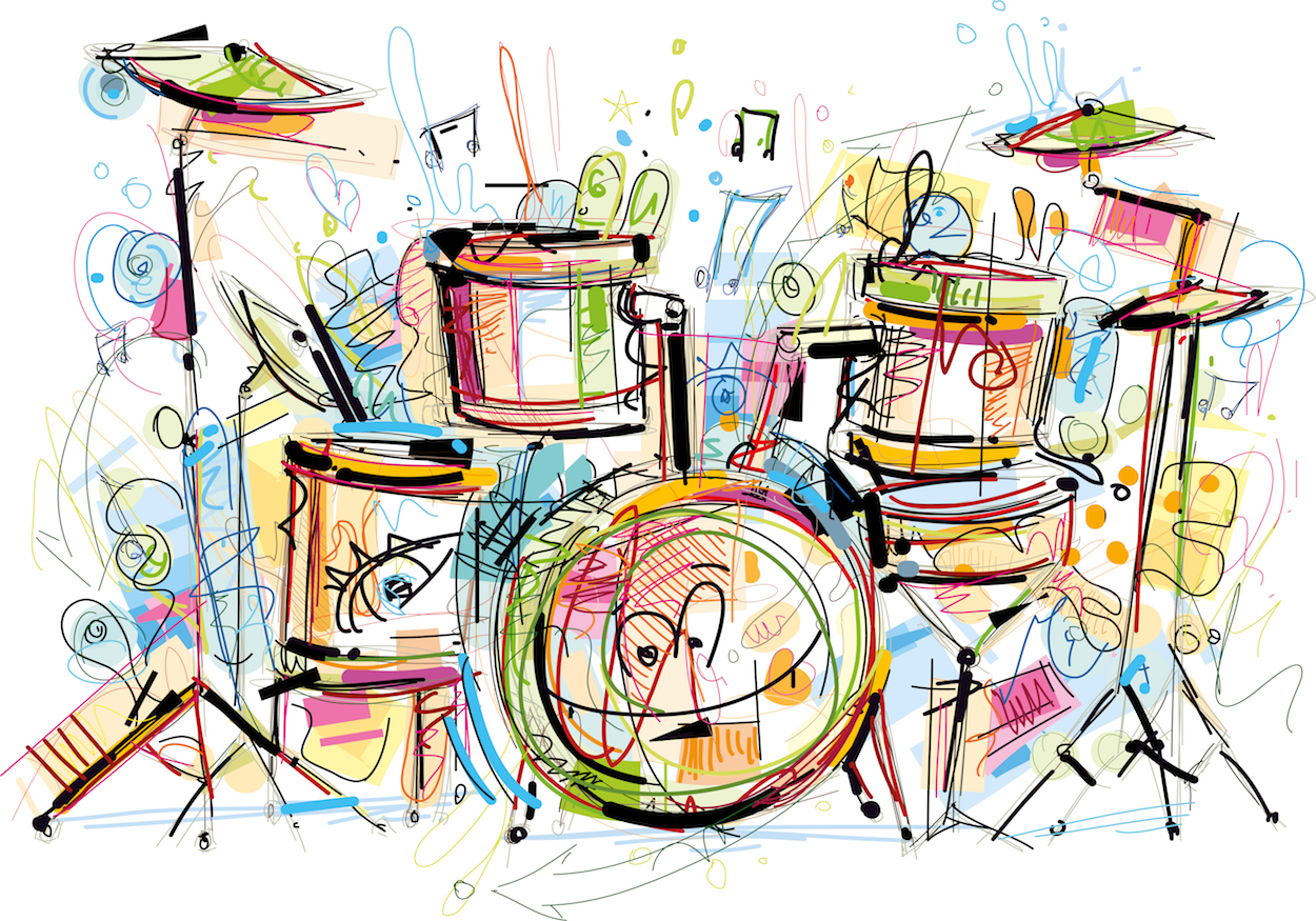 Buntes Schlagzeug  Fototapete