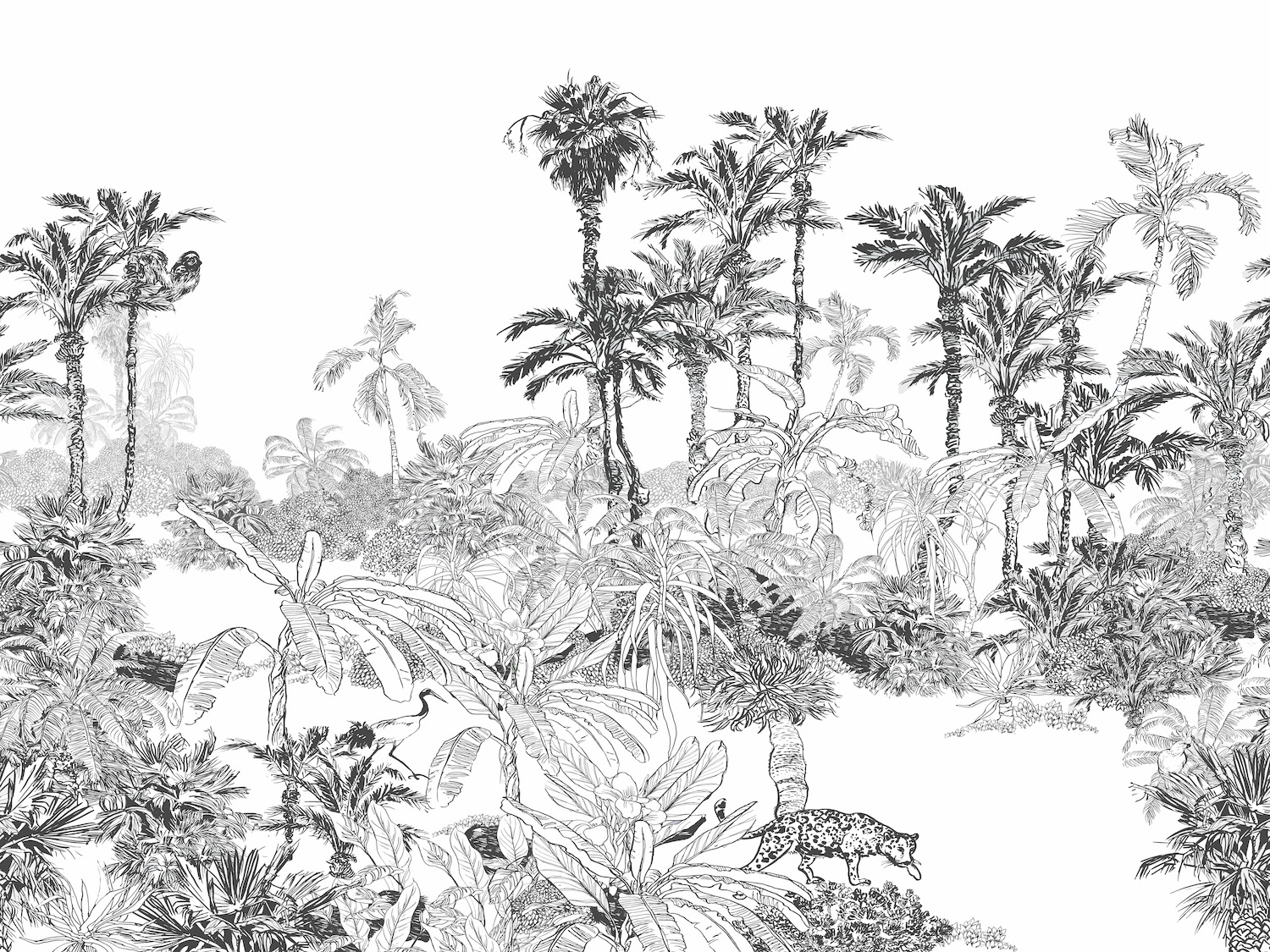 Heimdekoration Bleistiftzeichnung Waldstudie Fototapete