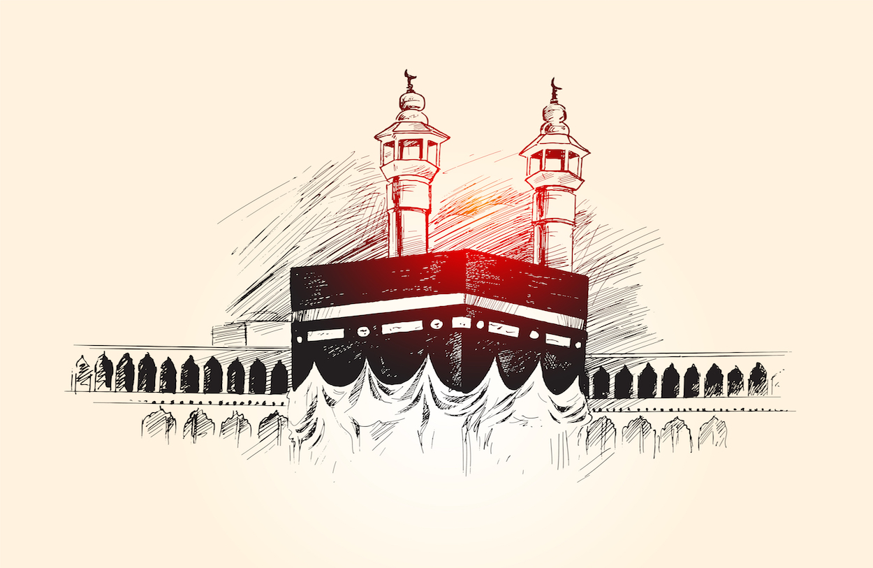 Kaaba Zeichnung  Fototapete