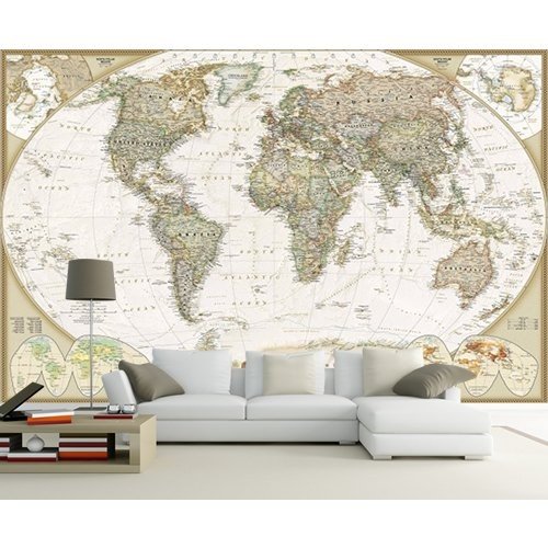 Dekoratif dünya haritası 3 boyutlu duvar kagidi