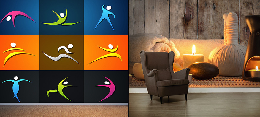 Fitnessraum und Massagesalon Tapeten