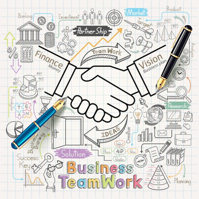 Teamvision und Rentabilität Fototapete wallpaper mural