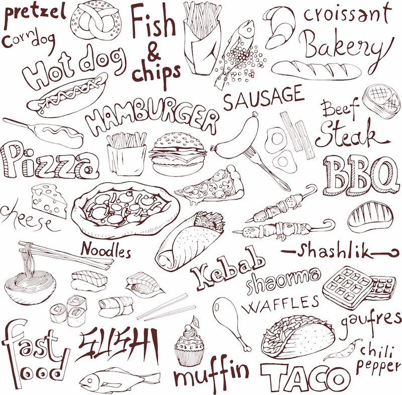 Fast Food Fototapete wallpaper mural