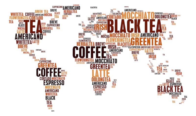 Die Welt der Kaffeenamen Fototapete wallpaper mural