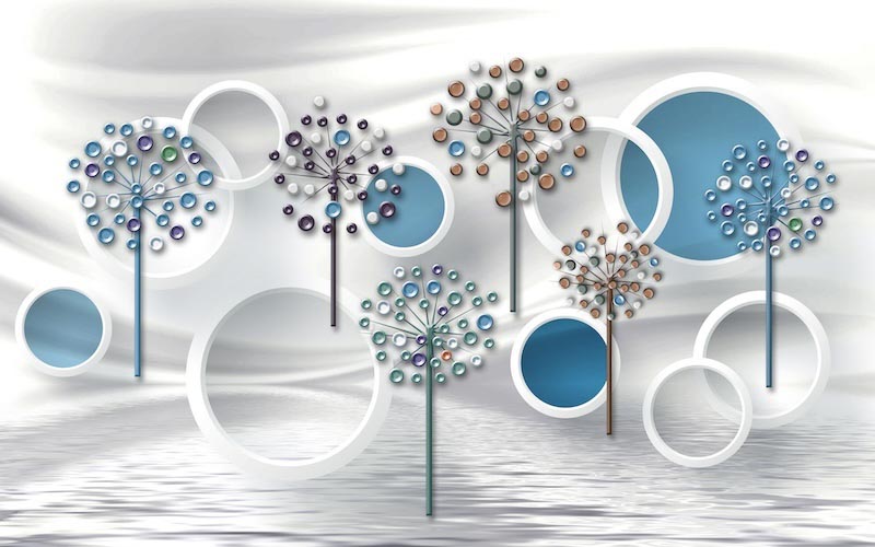 Kreisförmige Blumen Fototapete wallpaper mural