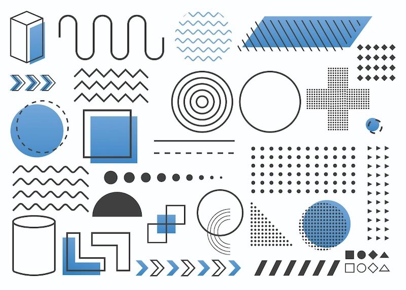 Collage geometrischer Elemente Fototapete wallpaper mural