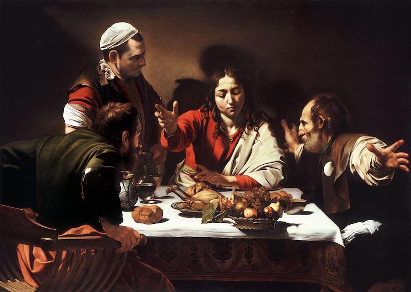 Emmmausmahl von Caravaggio Fototapete wallpaper mural