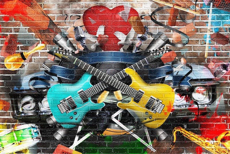 Music und Graffiti Fototapete wallpaper mural