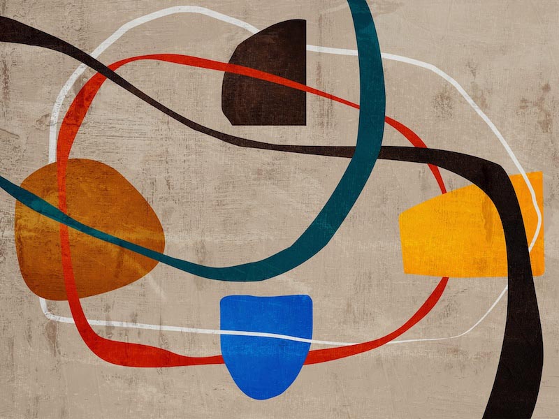 Mid-Century-Linien Abstract Art Fototapete wallpaper mural