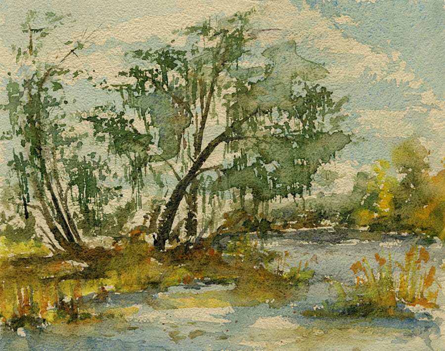 Vintage Aquarell Wald Fototapete wallpaper mural